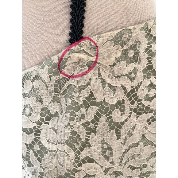 Jim Hjelm Occasions Strapless Lace Dress | Vintage Sage Green - Picture 7 of 14